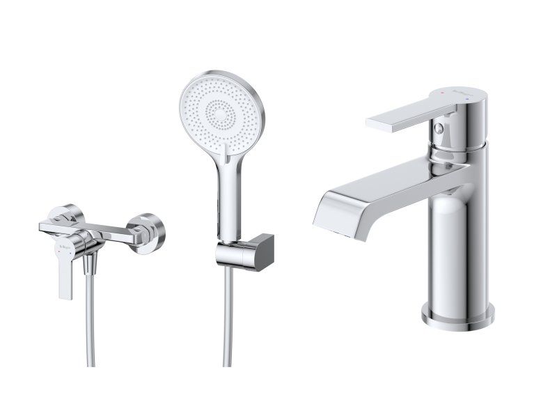AURORA Комплект смесителей для ванной - смеситель для душа и смеситель для раковины, артикул AURORA-ESDM/LVM-CRM