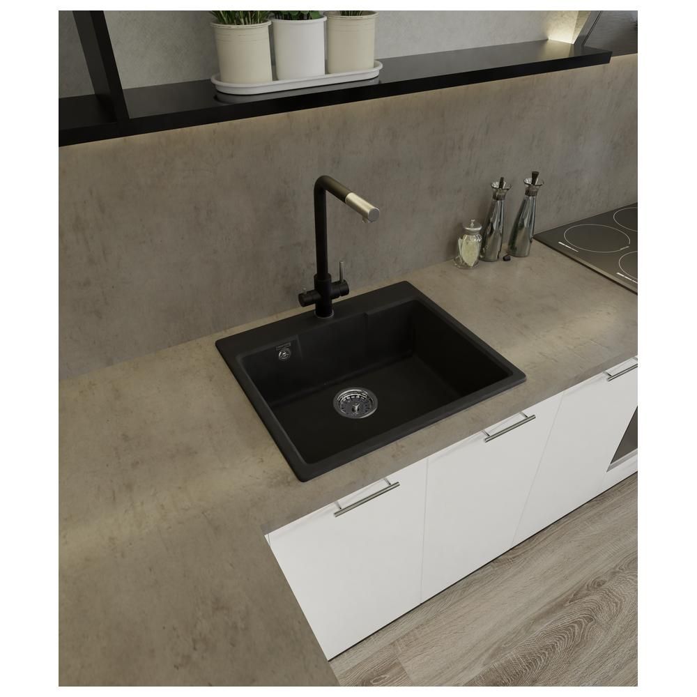 Кухонная мойка GranFest URBAN 658, черный, артикул 658 черный