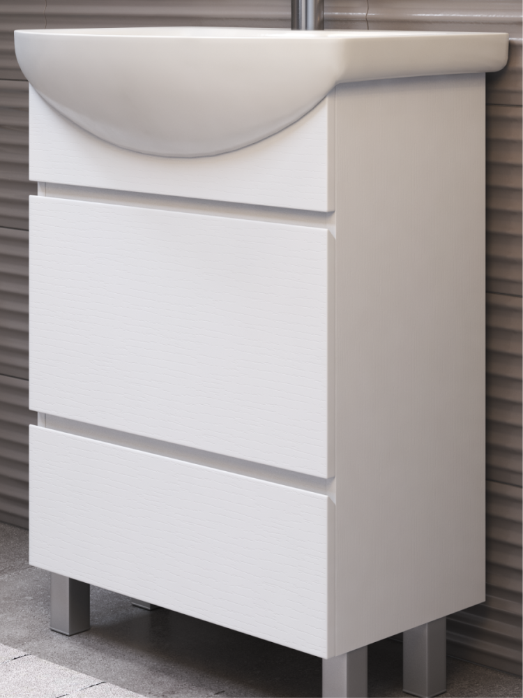Тумба под раковину напольная VIGO Wing tn.WIN.BAL.60.2Y белый, 60 см, артикул tn.WIN.BAL.60.2Y белый