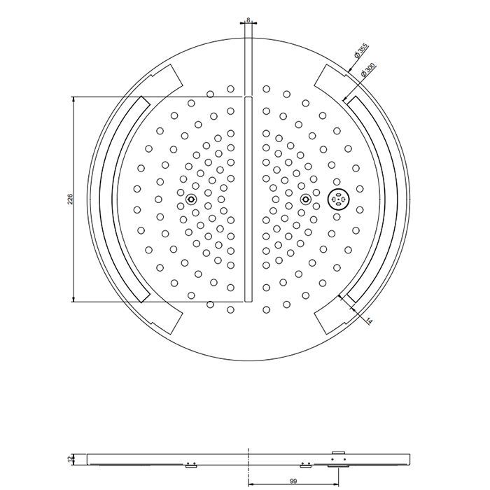 Gessi Colour Накладная панель с подсветкой Ø350, цвет White CN