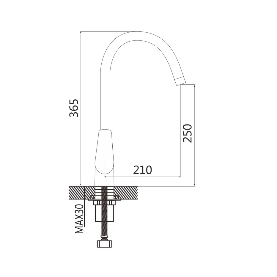Смеситель для кухни Shevanik S5053F, белый