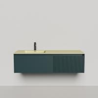 SALINI Domino Тумба со стол-цей и раковиной Onda Plus 1400х500х400 из S-Stone в сборе,д/к; крепеж; металл/ сифон; фасад эмаль Ral6004, столеш. Ral1000 SALINI Domino Тумба со стол-цей и раковиной Onda Plus 1400х500х400 из S-Stone в сборе,д/к; крепеж; металл/ сифон; фасад эмаль Ral6004, столеш. Ral1000
