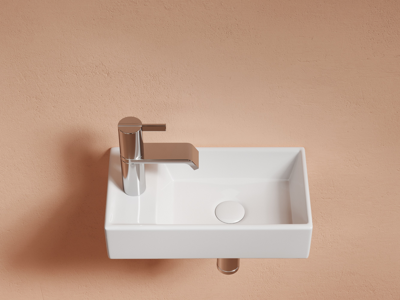 Умывальник подвесной прямоугольный (чаша справа, отверстие под смеситель слева) Элемент (Element) 407x217x100, артикул CN6051R