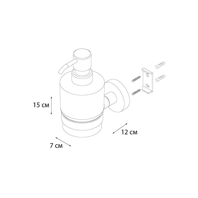 Дозатор жидкого мыла FIXSEN COMFORT    BLACK FX-86012, черный