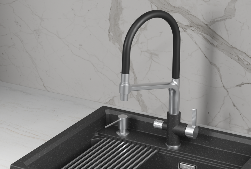 Смеситель для кухни GRANULA (5083, ЧЁРНЫЙ), артикул 5083, ЧЁРНЫЙ