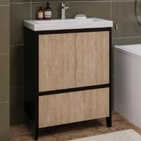 Тумба под раковину Velvex Klaufs 60 tnKLA.60.2D.1Y-617.217 Черный+дерево