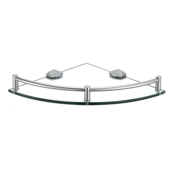 Полка угловая стеклянная Savol S-003011, хром