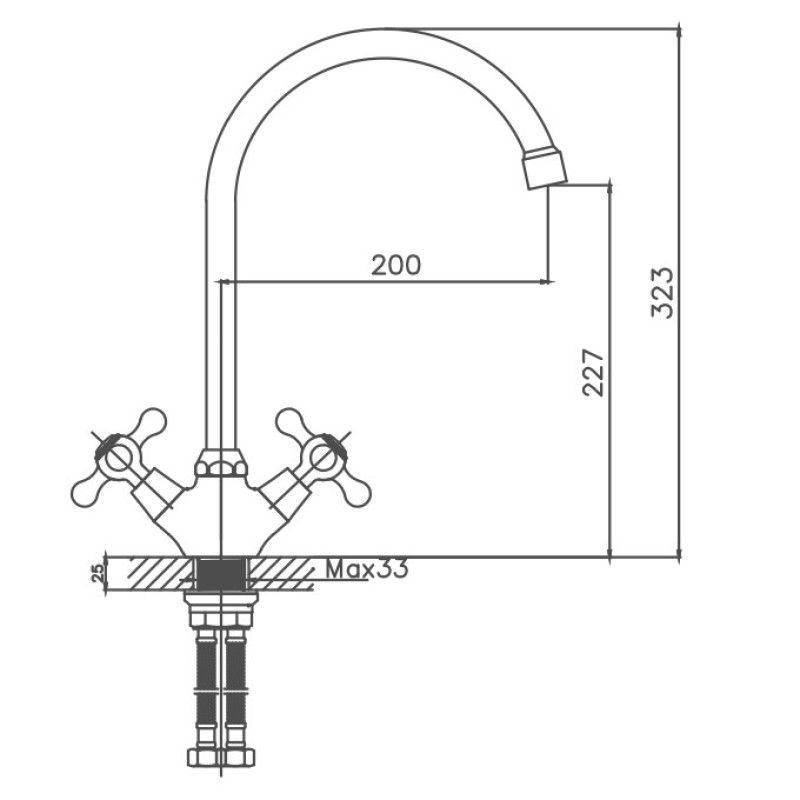 Смеситель для кухни Cron CN4308-8, белый