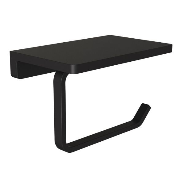 Держатель для туалетной бумаги с полочкой Knotlor PH101BL, черный