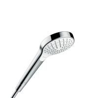 Ручной душ, Hansgrohe, Croma Select S, диаметр лейки, мм-110, форма-круглая, количество режимов-3, тип струи-Rain, Intense Rain, Turbo Rain, цвет-белый/хром Ручной душ, Hansgrohe, Croma Select S, диаметр лейки, мм-110, форма-круглая, количество режимов-3, тип струи-Rain, Intense Rain, Turbo Rain, цвет-белый/хром