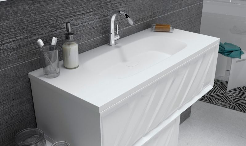 Тумба под раковину Marka One Glace 100П У73575 подвесная Белая глянцевая, артикул У73575