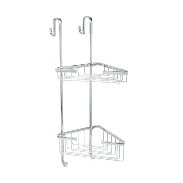 Полка для душевой кабины угловая Fixsen двухэтажная хром латунь (FX-853-2)