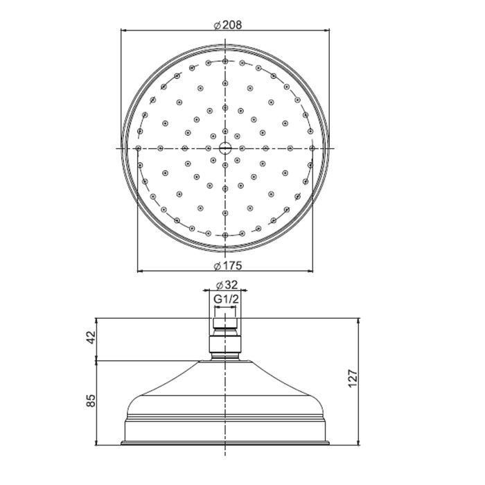 FIMA|Carlo Frattini Wellness Верхний душ из латуни Ø 200 мм., цвет хром