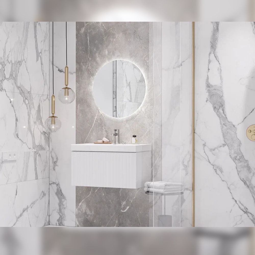 Тумба под раковину подвесная Velvex Compo tp.COM.9696.70.1Y белый глянец, 70 см, артикул tp.COM.9696.70.1Y белый глянец