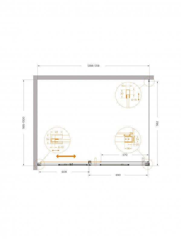Душевой уголок CEZARES PLANE-AH-1 арт. PLANE-AH-1-140/100-C-CR, артикул PLANE-AH-1-140/100-C-CR