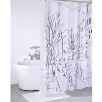 Штора для ванны Iddis Street Line 180x200 Белая Черная Штора для ванны Iddis Street Line 180x200 Белая Черная