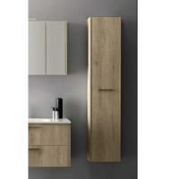 Cerasa Velvet Шкаф подвесной , 35*37*h168см, с 1 дверкой, петли слева-SX, 3 стекл полки, 1 дер полка, с ручкой, цвет Tavolato Biscotto