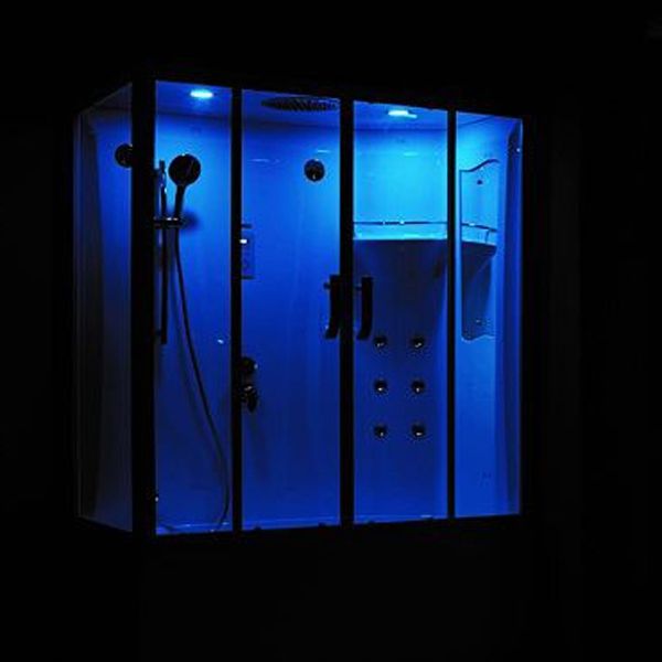 Душевой бокс SSWW BU103A R 150х85 с баней профиль Белый задняя стенка Белая