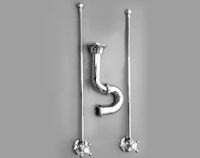 Devon Комплект для смесителя на 2/3 отверстия: сифон для раковины + 2 кран-сединения с трубками подвода, цвет: хром