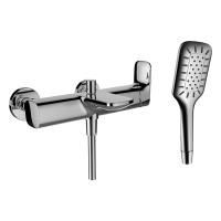 Смеситель для ванны и душа, Laufen, Cityplus, тип открывания воды-однорычажный, тип регулирования воды-керамический картридж, монтаж-настенный, отверстия для монтажа-2, вынос излива, мм-158, тип излива-неподвижный, ручной душ-в комплекте MyCity100, шланг 