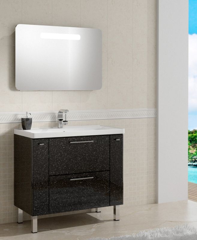 Тумба с раковиной SanVit Комфорт 90 kkomf090 с фактурой под дерево Акация светлая