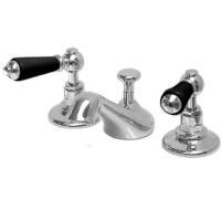 Devon Black Dandy Смеситель для биде на 3 отв., с донным клапаном, c ручками черными, цвет: хром