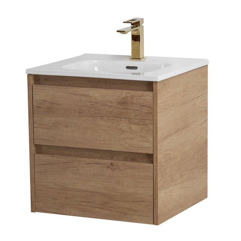 KRAFT База под раковину подвесная с двумя выкатными ящиками, Rovere Nebrasca Nature, 500x460x500, KRAFT-500-2C-SO-RNN, артикул KRAFT-500-2C-SO-RNN