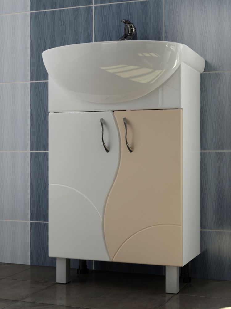 Тумба под раковину напольная VIGO Alessandro tn.ALE.UYU.55.2D беж, 55 см, артикул tn.ALE.UYU.55.2D беж