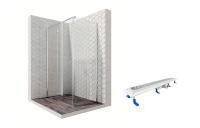 Душевой уголок Ambassador Diamond 12011104L-ST2, прямоугольный, линейный трап, 120х80