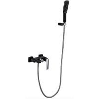 Смеситель для ванны с душ.гарнитуром VENTURO черный + хром