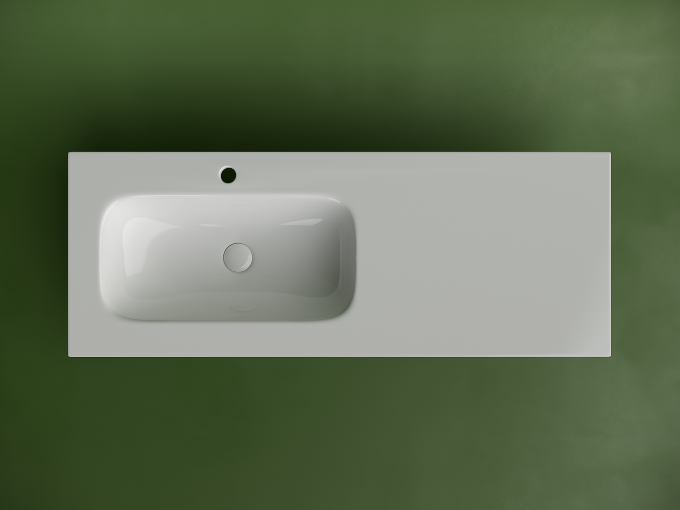 Раковина накладная мебельная Ceramicanova Грация (Grace) прямоугольная 1210x457x137 с чашей слева и отверстием под смеситель цвет белый CN7020, артикул CN7020