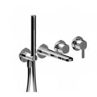 Fantini Lame Смеситель для ванны, встраиваемый, на 2 источника, излив 150мм, с ручн.душем, (наружняя часть), цвет: хром