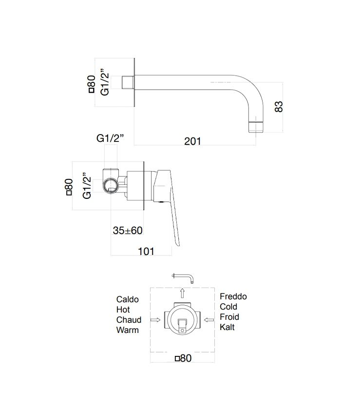 Смеситель для раковины Fiore Kevon 81NN7227, черный, артикул 81NN7227