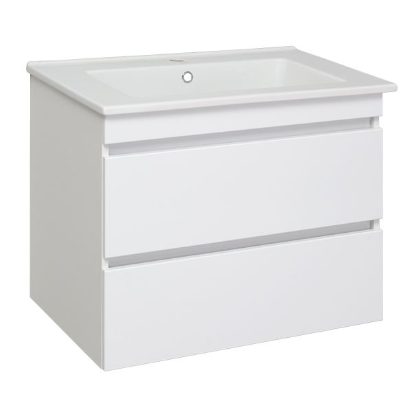 Тумба Runo Манхэттен 75 подвесная белая под умывальник 00-00001022 (Оскар 75) (00-00001047)