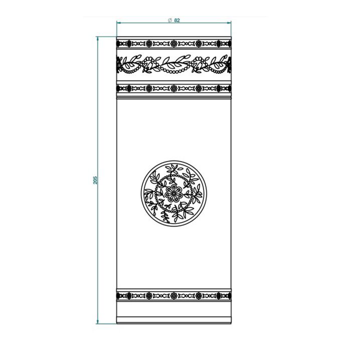 THG MARQUISE NOIR DECOR OR Ваза керамическая, настольная, декор черный/золото, цвет белый, артикул A7F-A02-4609
