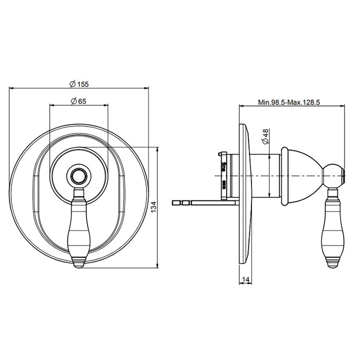 Fima Carlo Frattini Herend Смеситель для душа, встраиваемый, черные ручки, цвет: золото