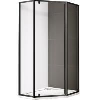 Душевой уголок Cezares Eco P-1 90х90 профиль Черный стекло прозрачное ECO-O-P-1-90-C-NERO Cezares