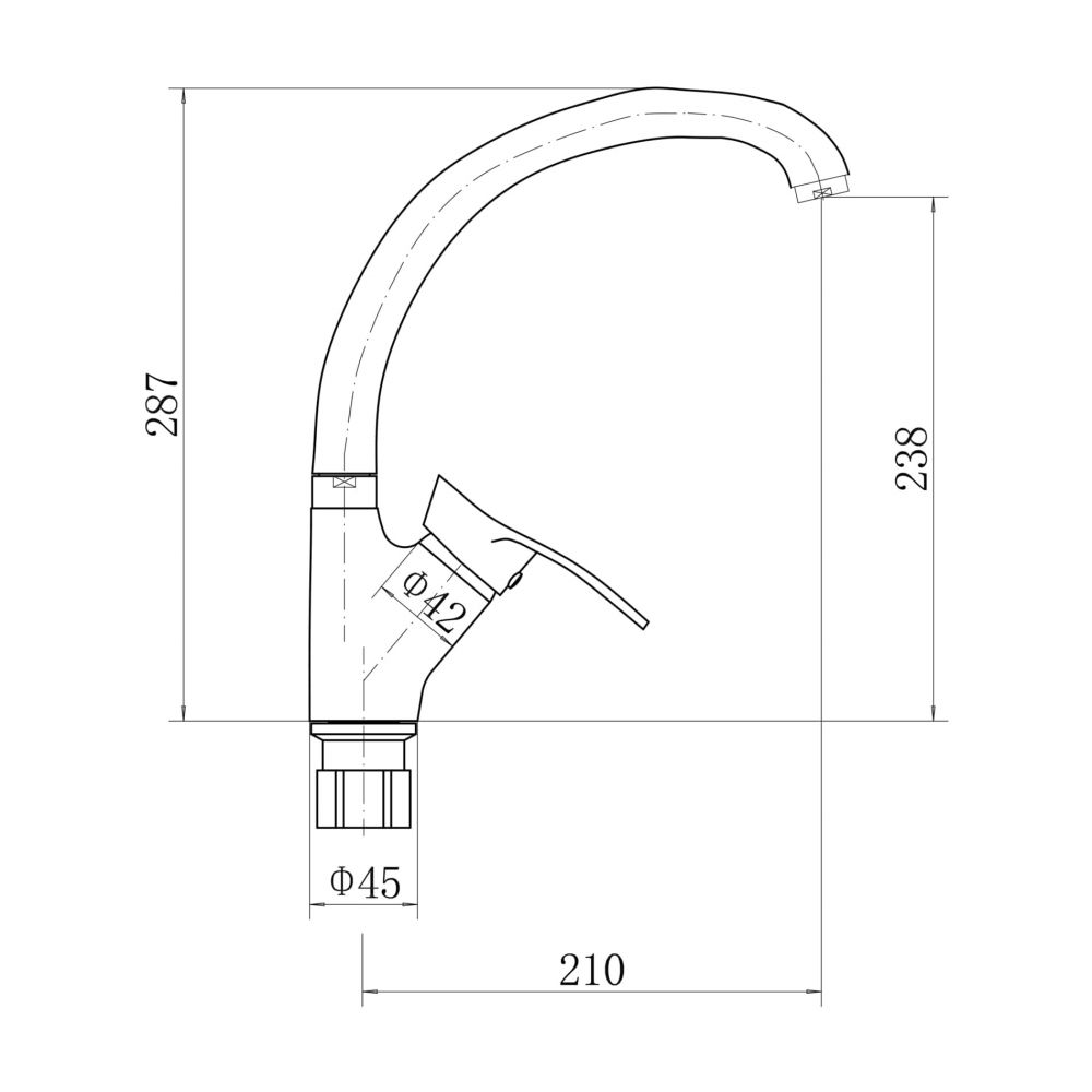 Смеситель для кухни FASHUN A4028, хром