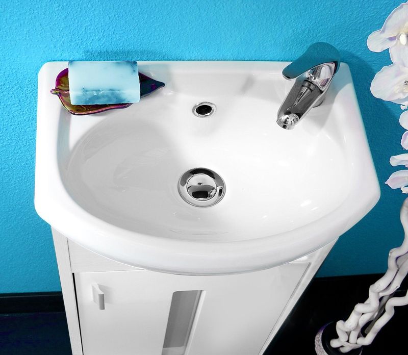 Тумба под раковину Бриклаер Бали 40 Светлая лиственница/белый глянец