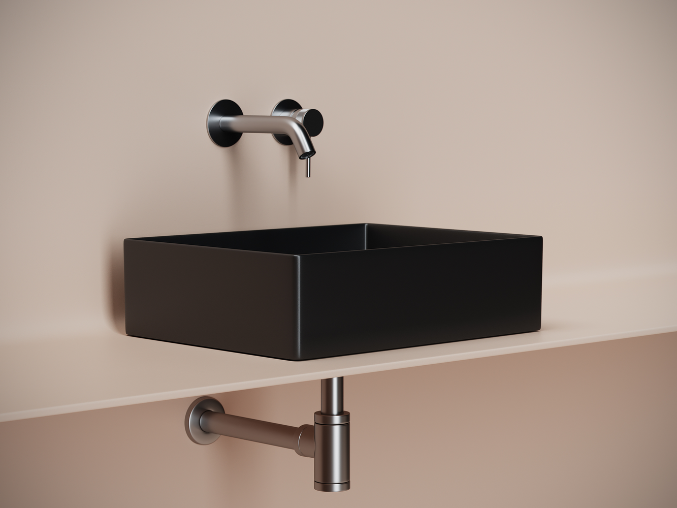Раковина накладная прямоугольная Элемент (Element) 361x471x130, цвет черный матовый, арт.СN6069MB, артикул CN6069MB