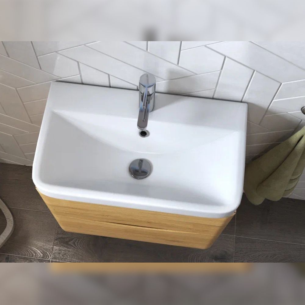 Тумба под раковину подвесная Velvex Clay tp.CLA.9595.60.2Y дуб верона, 60 см, артикул tp.CLA.9595.60.2Y дуб верона