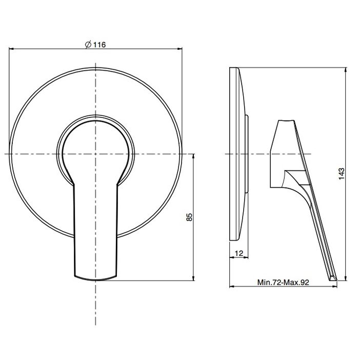 Внутренняя часть, Fima Carlo Frattini, назначение-смеситель для душа, цвет-хром