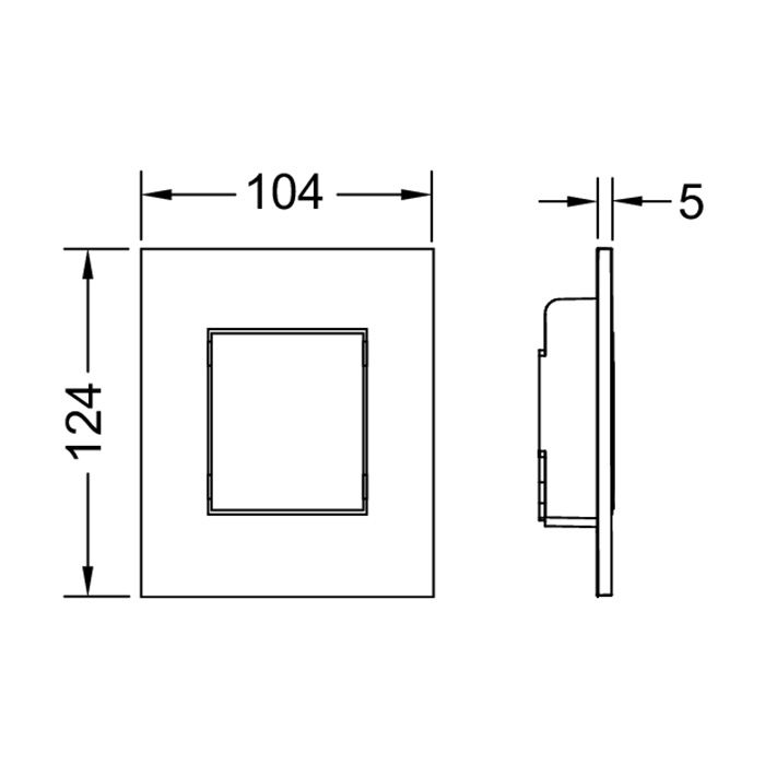 TECEnow Urinal. Панель смыва с клавишей, хром матовый TECEnow Urinal. Панель смыва с клавишей, хром матовый