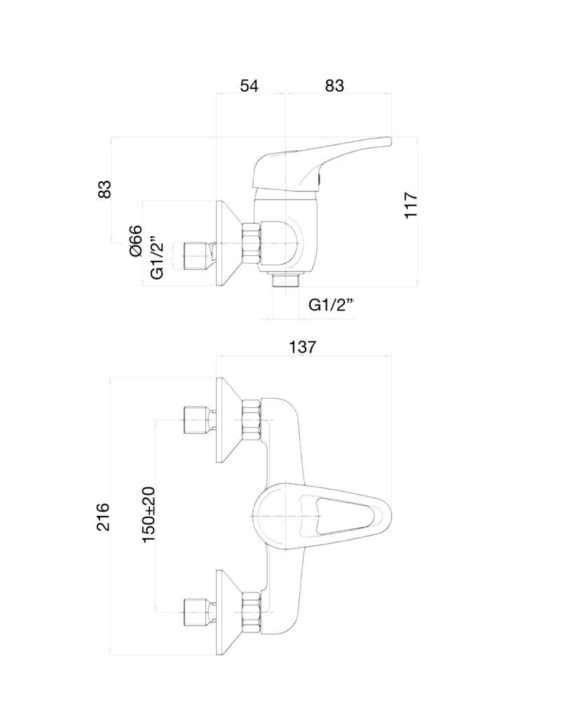 Смеситель для душа Fiore PLANET 37CR1200, хром, артикул 37CR1200