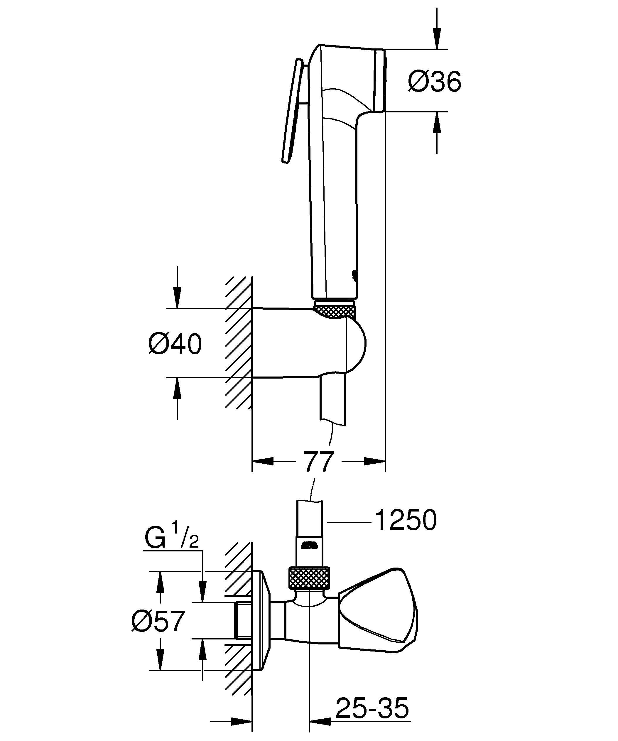 Набор GROHE TEMPESTA 27514001 (хром, металл/пластик, 125-см, круглая), шт, артикул 27514001