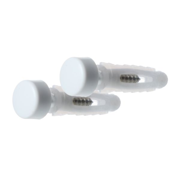 Саморез с дюбелем и декоративной заглушкой FIXSEN FX-700W, белый