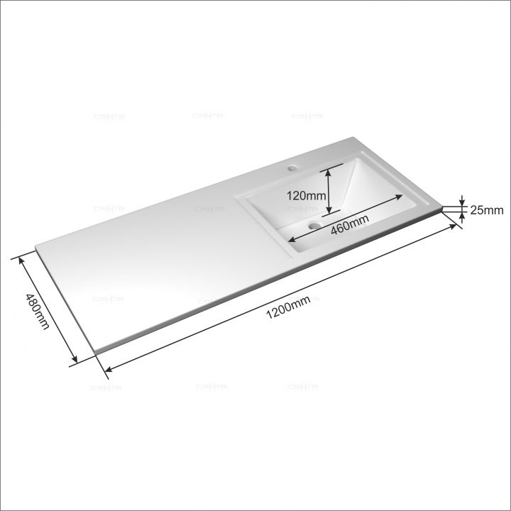 Раковина Санта Лидер 120,2x48,2 см над стиральной машиной, без кронштейнов, левая (900104)