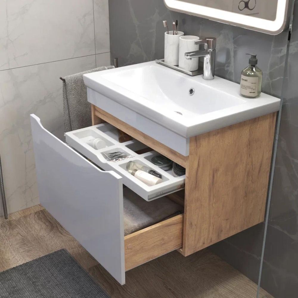 Тумба под раковину подвесная VIGO Grani 165 дуб золотой, 70 см, артикул 165 дуб золотой