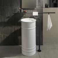 Agape Vieques Раковина напольная d43.5x90.4 см, круглая, без отв., выпуск в пол, цвет: белый Agape Vieques Раковина напольная d43.5x90.4 см, круглая, без отв., выпуск в пол, цвет: белый