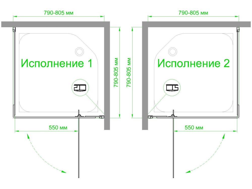 Душевой угол Royal Bath  RB  HPV-C-BL 80х80х213 (матовое), артикул RB80HPV-C-BL